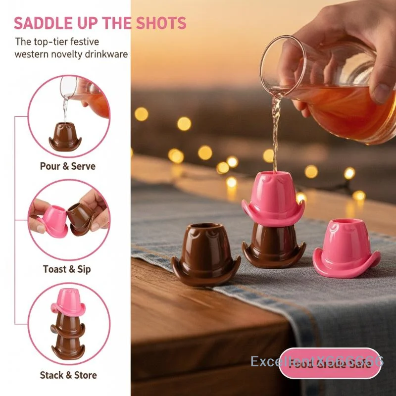 Unbreakable Cowboy Hat Shaped Wine Glasses Reusable Cups For Beer Juice Home Wedding Party