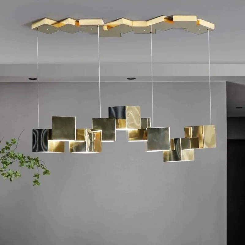 Post-modern Combination Magic Cube Restaurant Pendant Lamp Nordic Simple Personality Bar Lighting Cafe Hotel Acrylic Chandelier