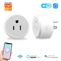 Tuya Wifi US Socket Smart Plug 10A Mobile Phone Remote Voice Control Timing Switch Google Assistant Alexa Voice Control