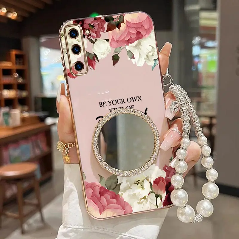 

S21 Flower Park Bracelet Plating Phone Case For Samsung S30Plus S20Lite S21Plus S9Plus S21Ultra S20 S21FE S10Plus S9 Cover
