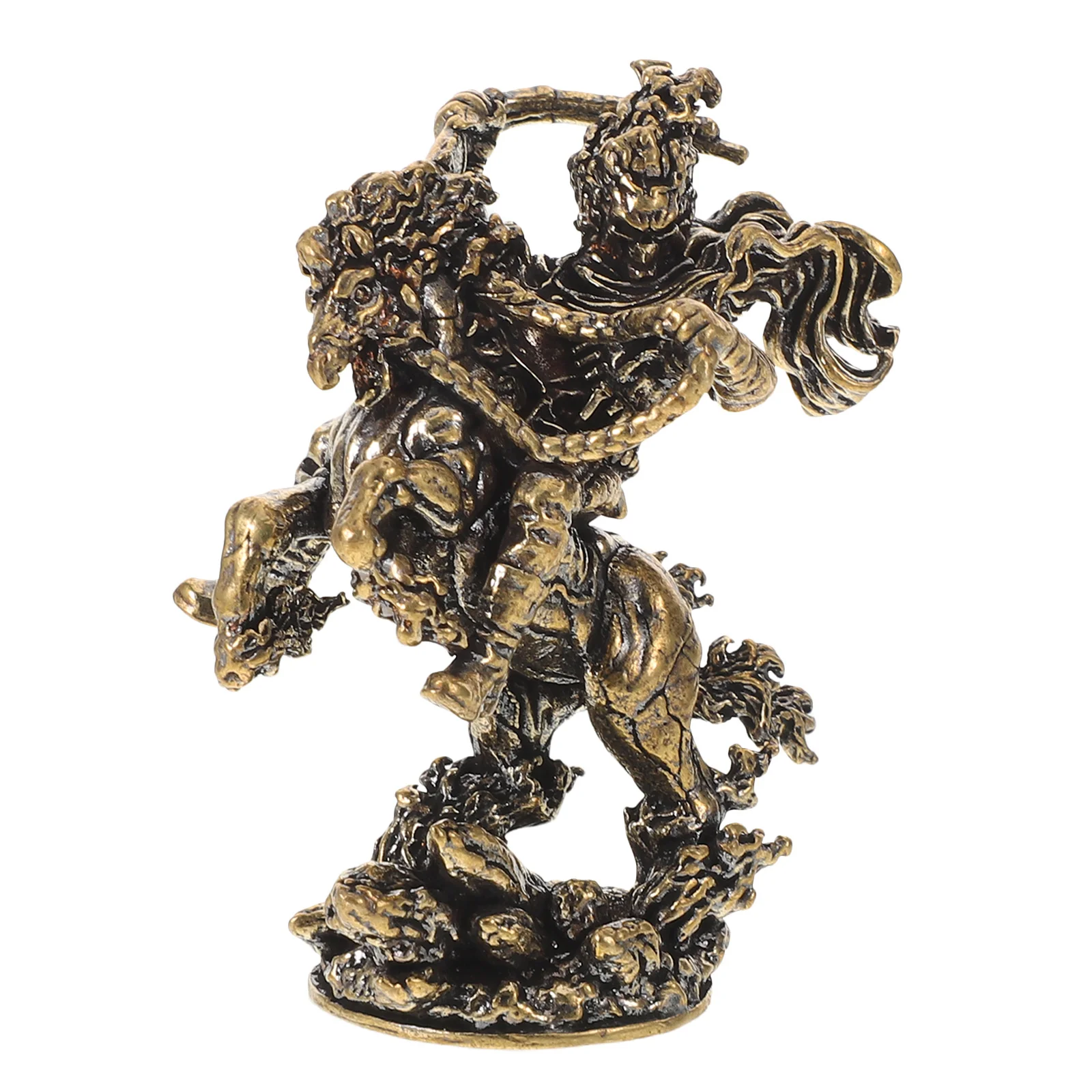 

Zodiac Horse Brass Statue Sun Wukong Riding Running Horse Prosperity Luck Desk Decor Chinese New Year Gift Gold Monkey Figurine