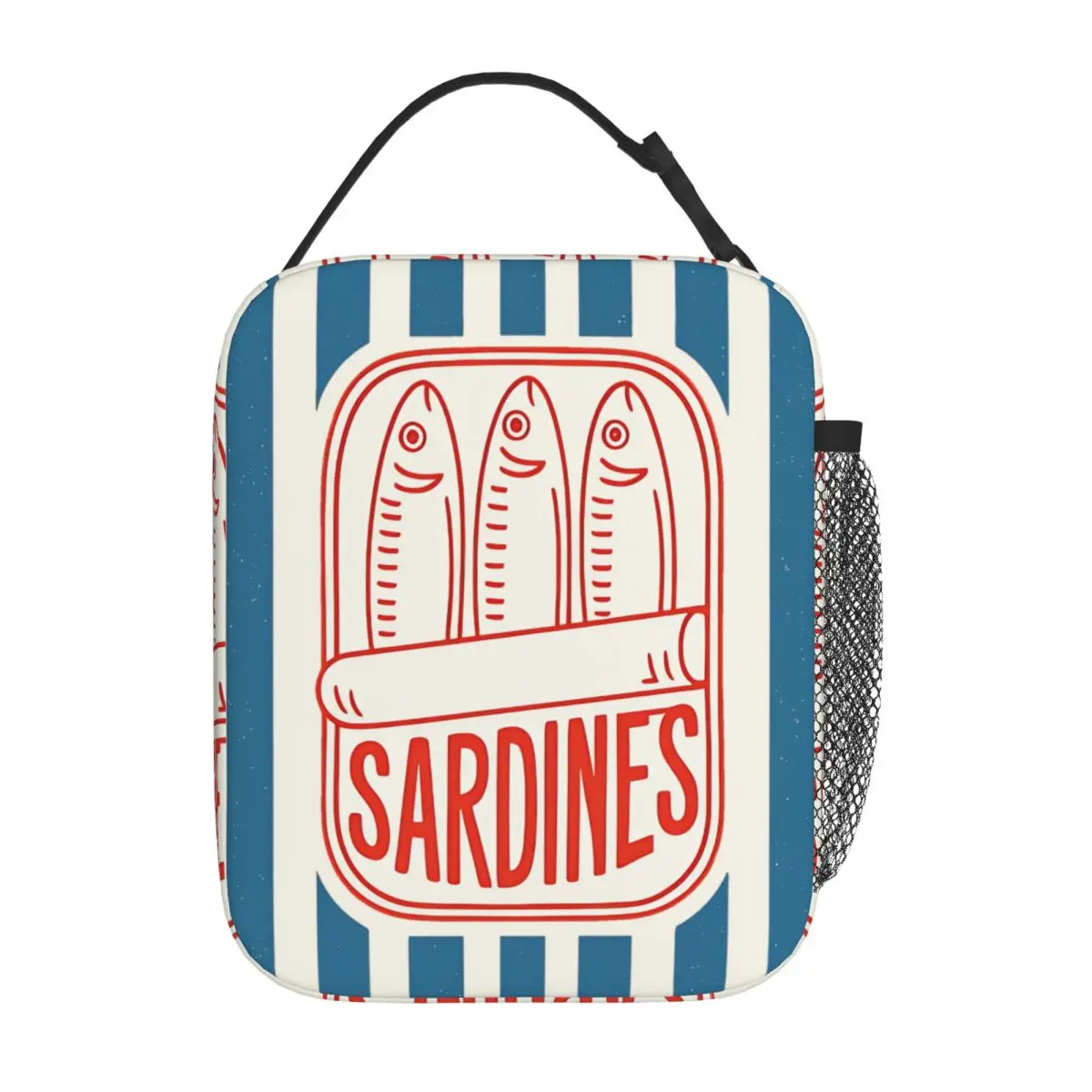 Les Sardinas Retro pescador costero bolsas de almuerzo aisladas estéticas contenedor de almuerzo a prueba de fugas bolsa refrigeradora bolsa de almuerzo escuela
