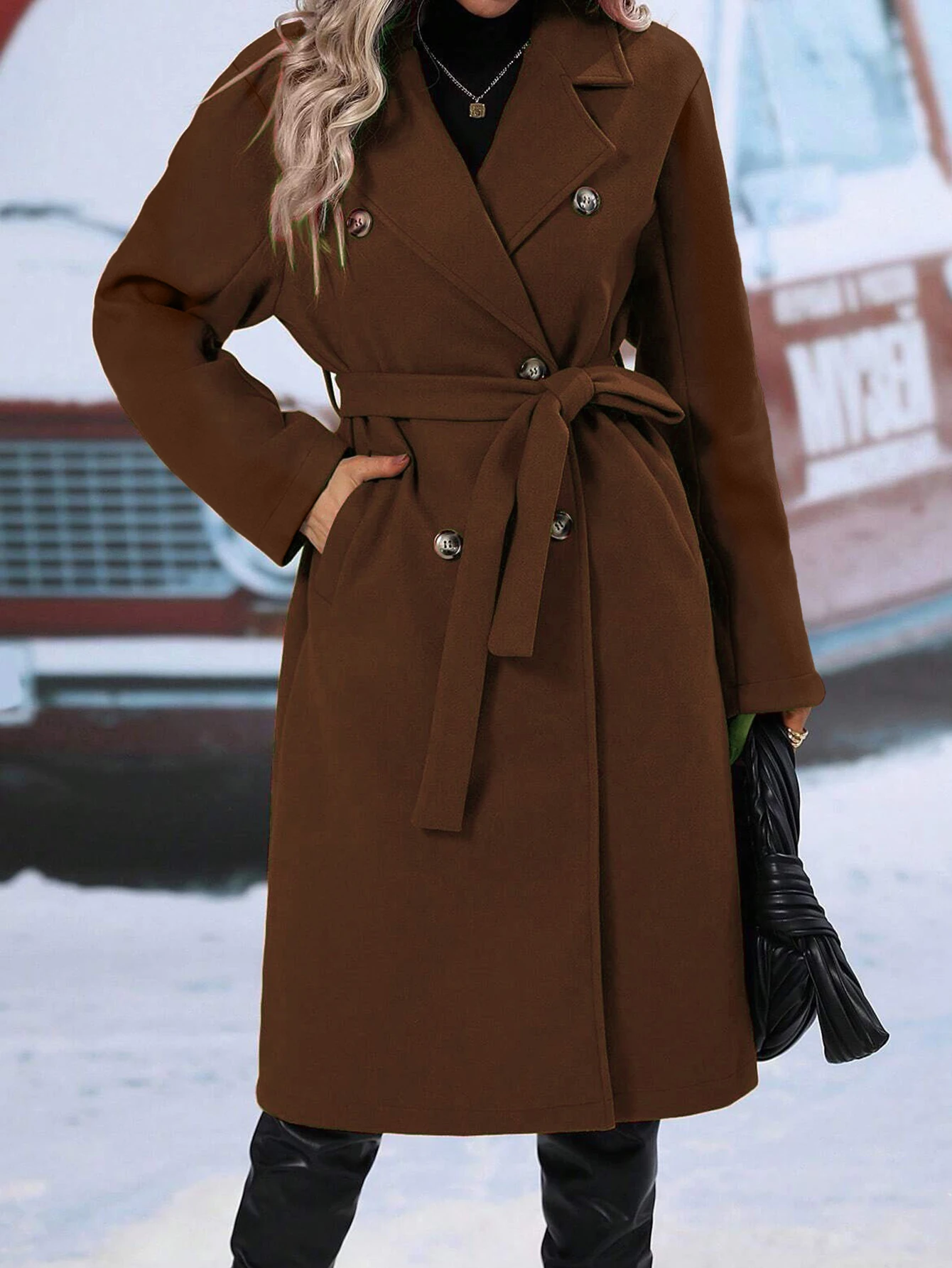 レディース 2025 ファッション オールシーズン コート 長袖 オープンフロント 無地 膝下丈 デイリー レギュラーフィット コート