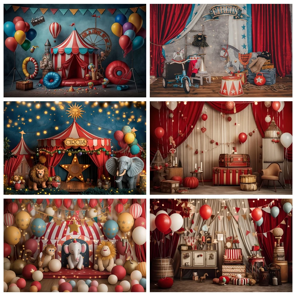 

Circus Theme Kids Portrait Background for Photographs Carnival Birthday Party Baby Shower Decoration Backdrop Photozone Props ﻿