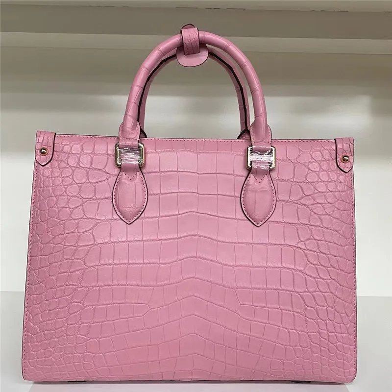 Exotic Genuine Crocodile Belly Skin Women's Handbag Authentic Real Leather OL Lady Large Single Shoulder Bag Female Work Purse
