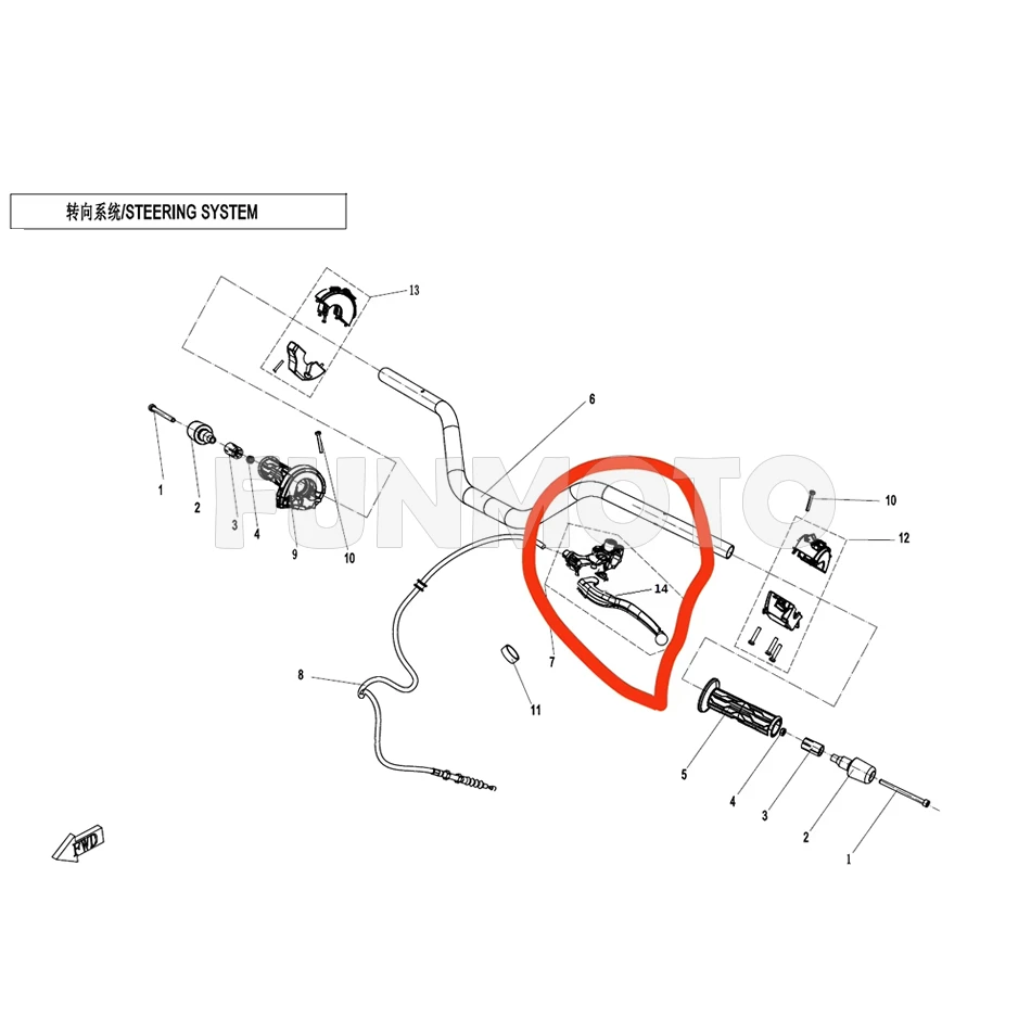 

Clutch Grip Lever suit CF700/CLX700 Heritage OEM code is 6NQV-100201-6002