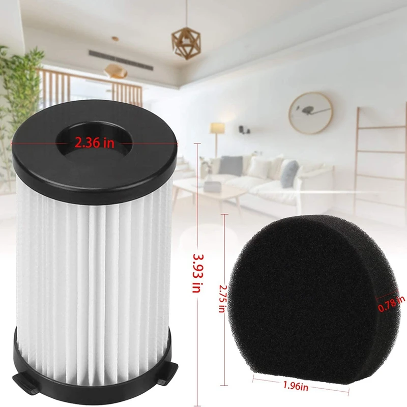 Kit pengganti spons dan Filter Hepa yang dapat dicuci, aksesori cadangan penyedot debu tongkat berkabel untuk MooSoo D600 D601