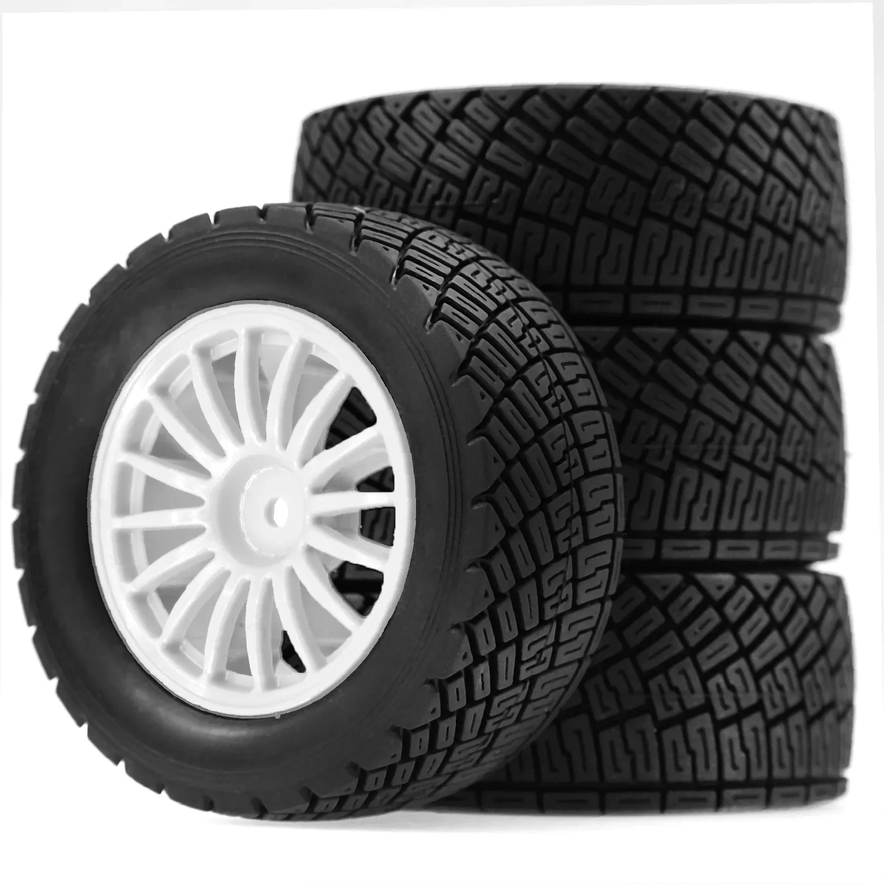 

1/10 RC Rally Car Tires 12mm Hex Plastic 2.2''Wheels Rims RC Road TyresOD 78mm for 1/10 HPI WR8 Off-Road Rally