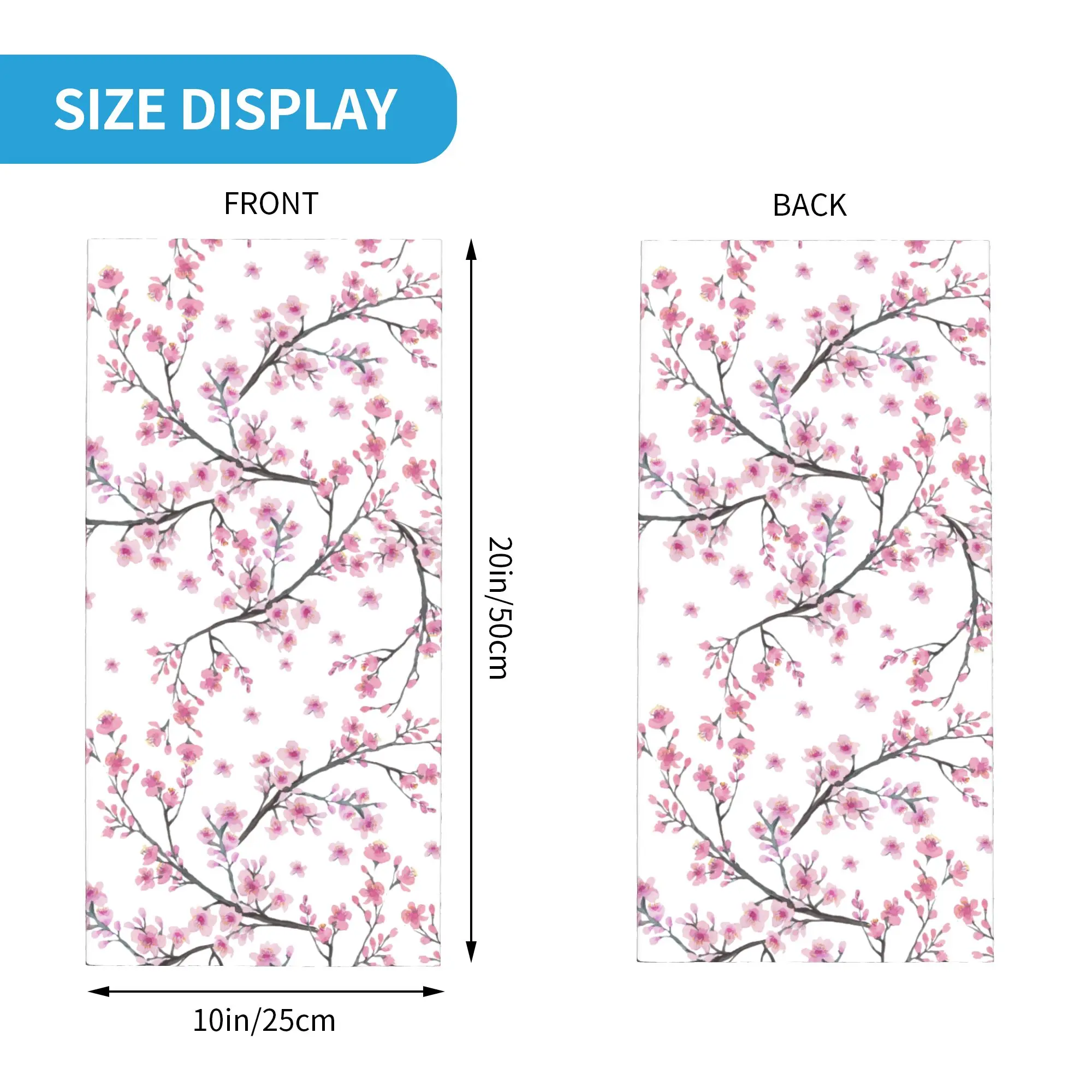 Japan Sakura Cherry Blossoms with A Red Rising Sun Bandana Neck Gaiter Windproof Face Scarf Cover Flower Headband Tube Balaclava