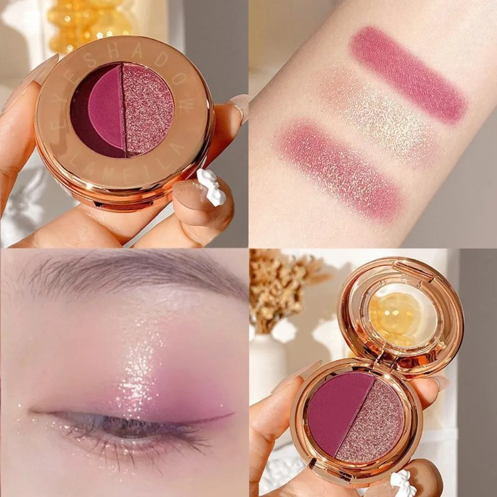 Nova paleta de sombra com glitter perolado fosco iluminar bandeja de sombra de longa duração paleta de blush colorido abóbora maquiagem facial