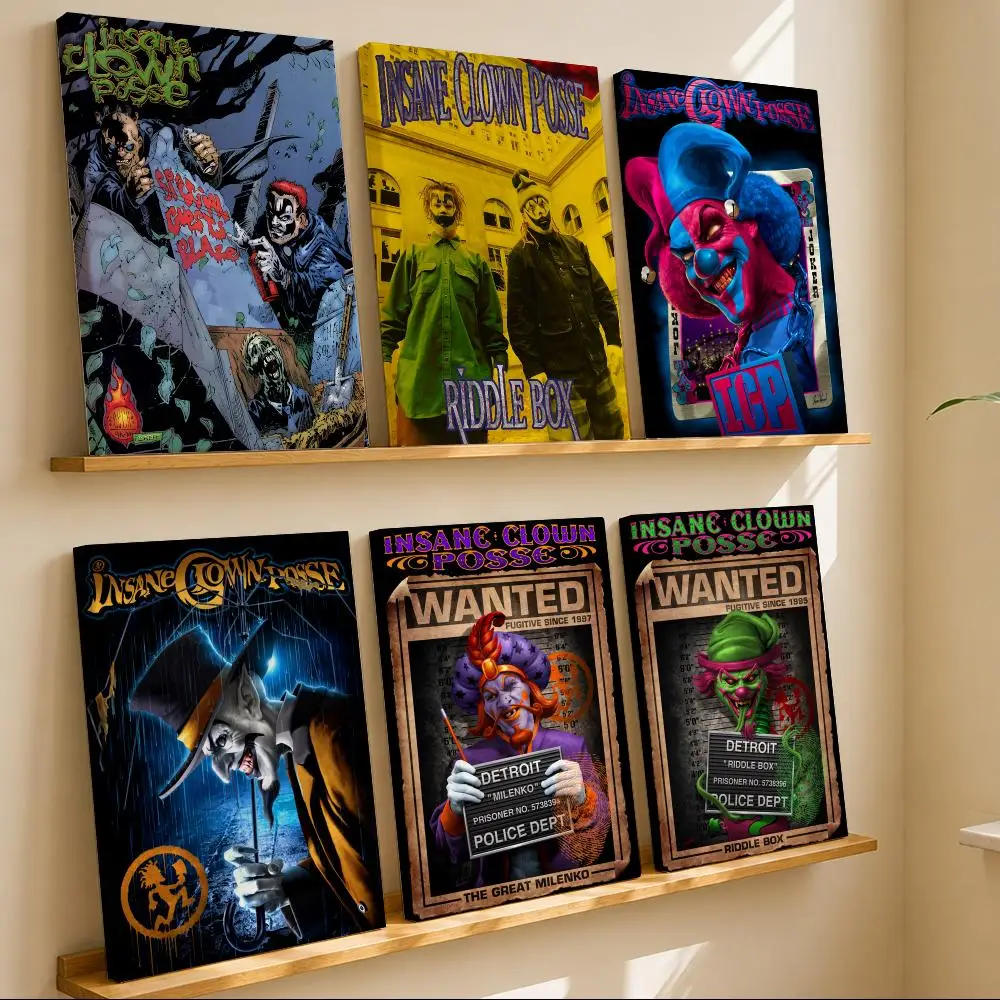Rebellious Band I-Insane Clown Posse Framed Wall Painting Canvas Art Poster with Solid Wood Frame for Living Room Home Decor