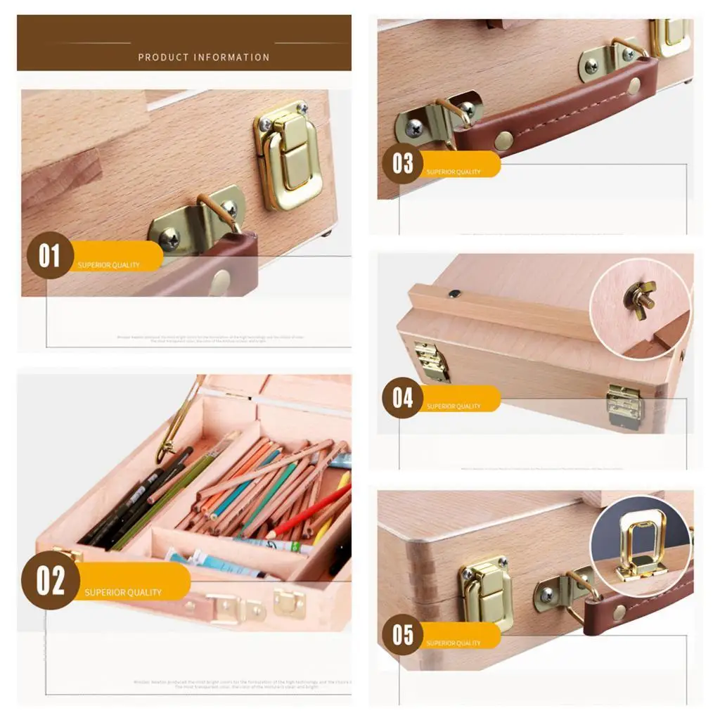 Imagem -05 - Wooden Art Easel Box Sketch Table Suprimentos para Profissionais