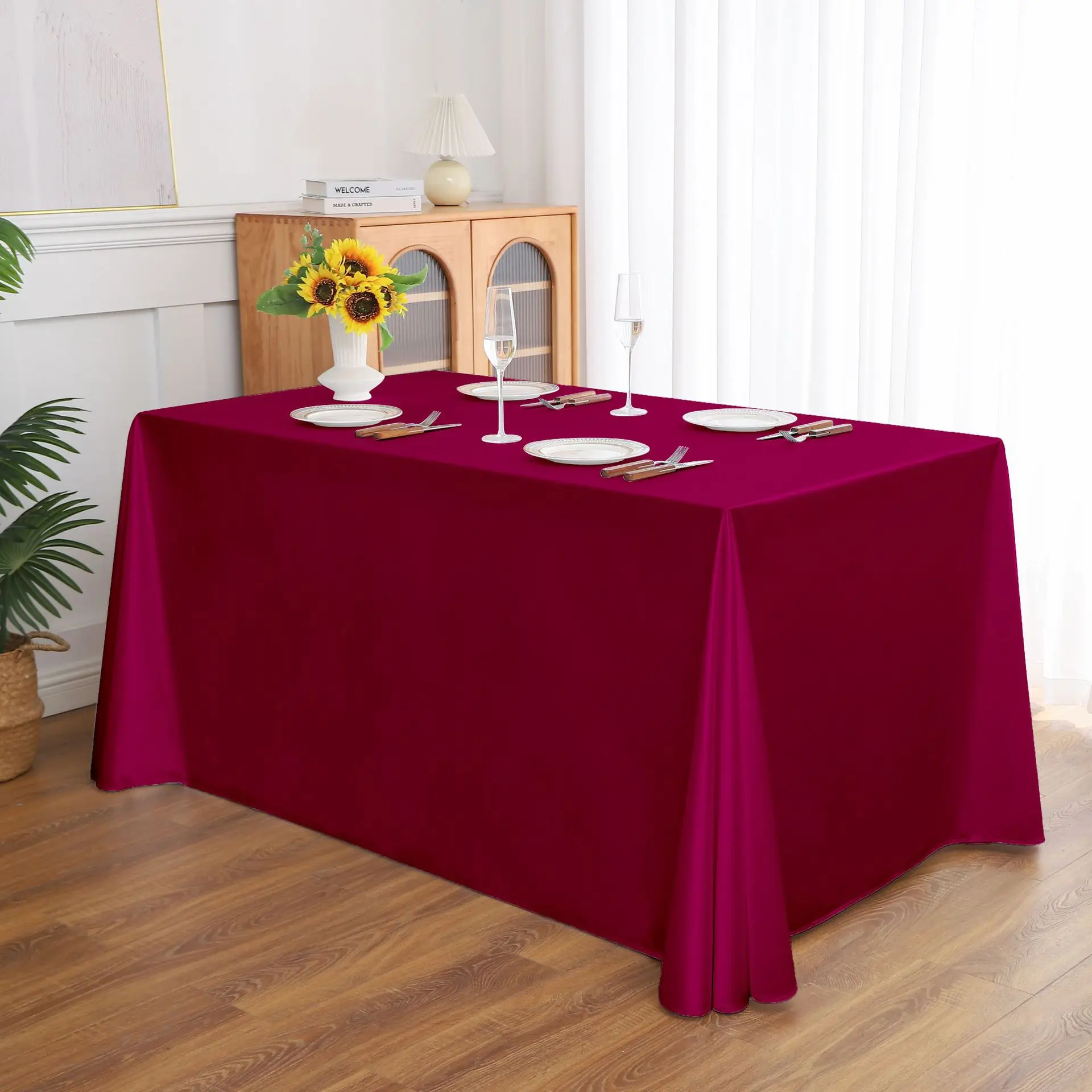 E49 long table table cloth room satin table cloth solid color