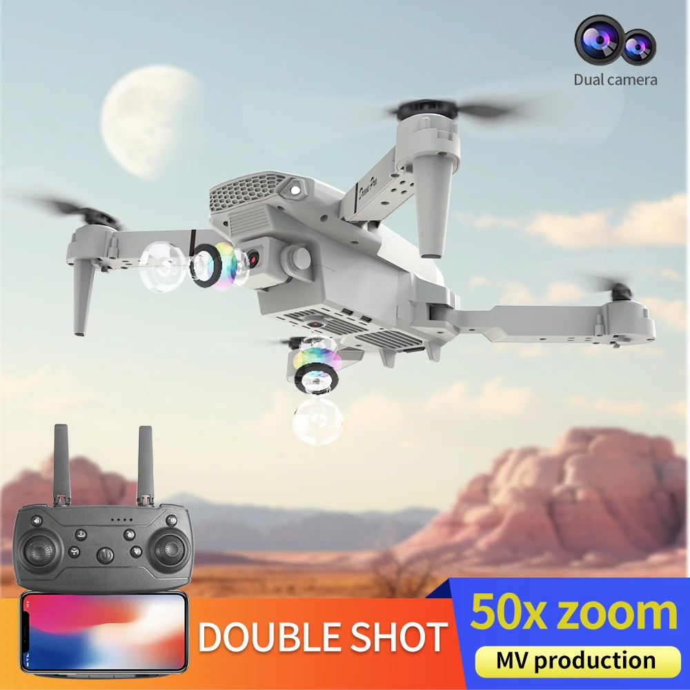 E88 2024New HD dual camera obstacle avoidance drone Optical flow Photography Professinal Foldable Mini RC Helicopter Gift Toy