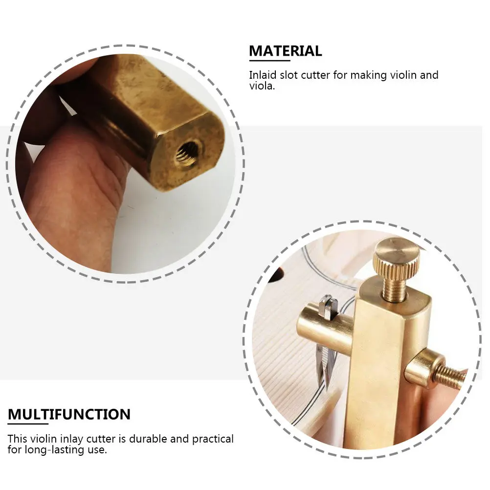 

1 шт. прецизионный фрезер для инкрустации скрипки, изысканное исполнение, золотистая полированная латунь, для изготовления деталей скрипки
