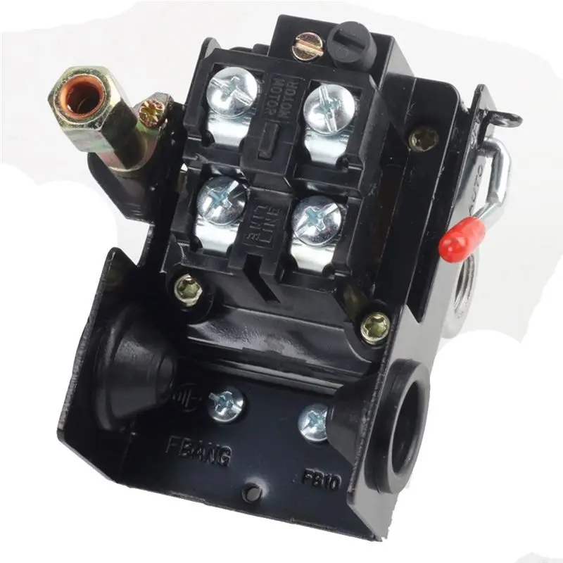 MALL Air Compressor Pressure Switch Pressure W/Valve Control Regulators Gauge 90-120PSI 4 Port Safety Valve Air Compressor