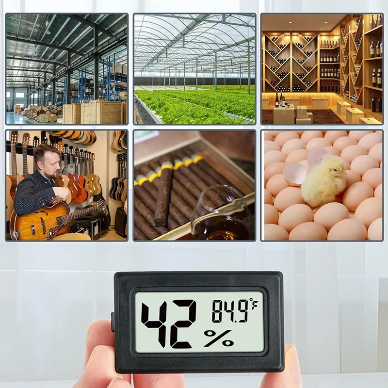 6Piece Indoor Humidity Meter Hygrometer Digital Thermometers Humidity With (℉) For Greenhouse, Garden