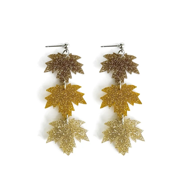 Простые ботанические кленовые листья, персонализированные модные стильные акриловые металлические серебряные разноцветные висячие серьги Простые ботанические кленовые листья, персонализированные модные стильные акриловые металлические серебряные разноцветные висячие серьги