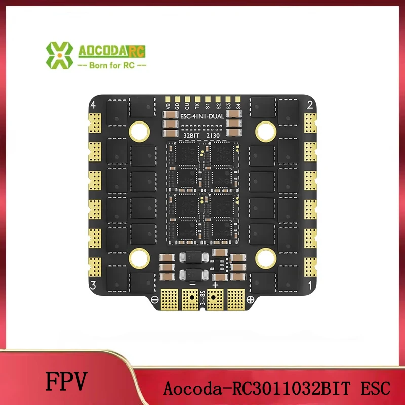 

Aocoda RC 110A Bettle 30110 32Bit 4-IN-1 ESC 3-8S Lipo AT32F421K8U7 33g For FPV Racing Drone Parts