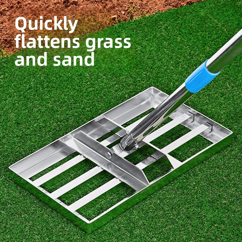 

Stainless Steel Golf Lawn Leveler - Heavy Duty Sand Leveling Rake, Multifunctional Garden Tool for Turf Grass Maintenance