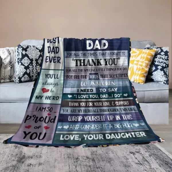 Daughter\'s Christmas and Birthday Gift Blanket for Dad thin blanket  picnic blanket  grinch  blankets for beds  blanket