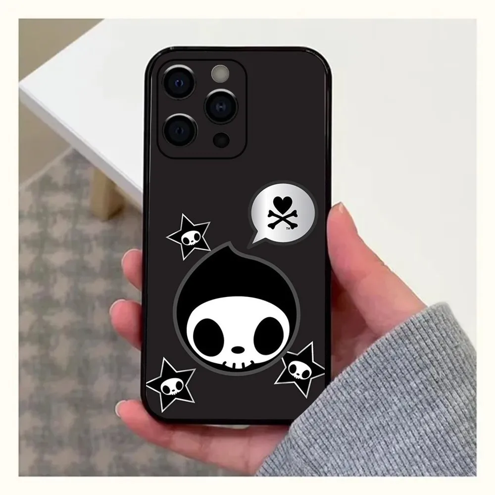 Japan T-Tokidokis Phone Case For Apple iPhone 15,14,13,12,11,Pro,X,XS,Max,XR,Plus,Mini Soft Black Cover