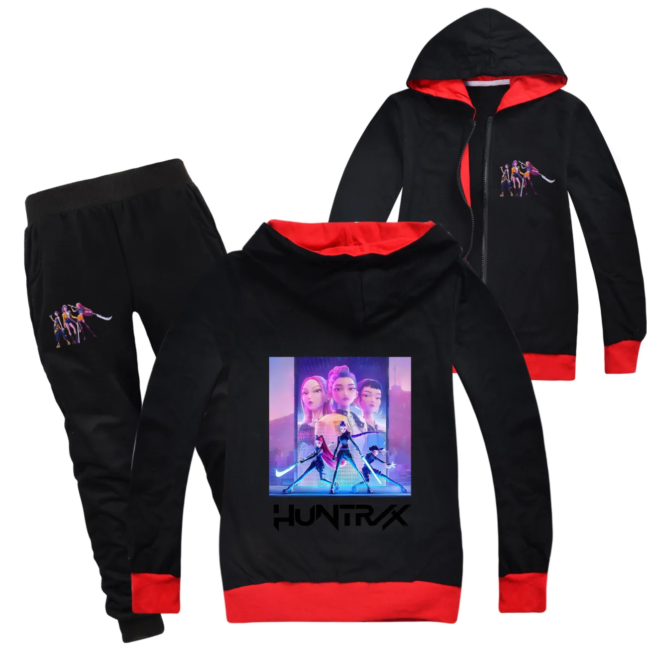 

KPop Demon Hunters Детская куртка на молнии с длинными рукавами, хлопковая толстовка, теплая осень-зима для мальчиков и девочек, От 5 до 14 лет 5020