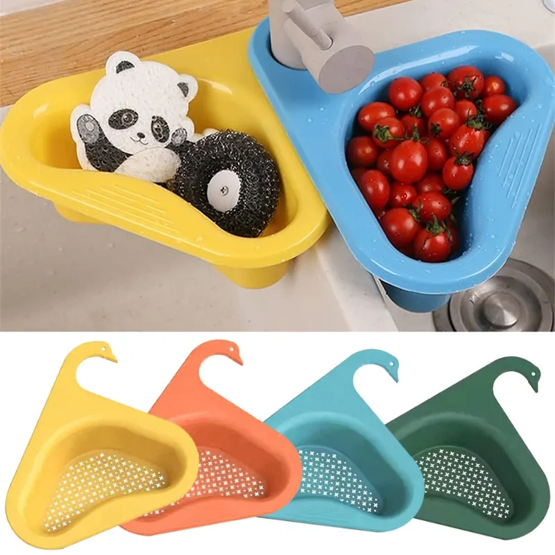 

Swan Fruits Vegetable Washing Filter Basket Kitchen Sink Strainer Faucet Hanging Drain Holder Storage Rack Bathroom Accessories