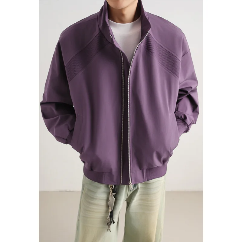Deconstruction Stand-up Collar Jacket Men's Spring 2026 New Trendy Brand High Street Motorcycle Jacket