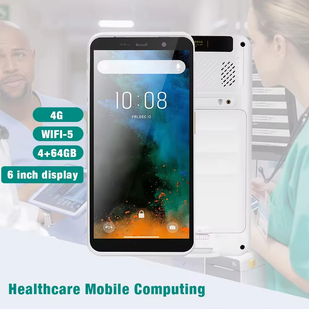Pro Medical Material PDA Google NFC  8Core 6.0inches Android14 Handheld 1D/2D Barcode Scanner Data Collector With WIFI 4G TC60HC