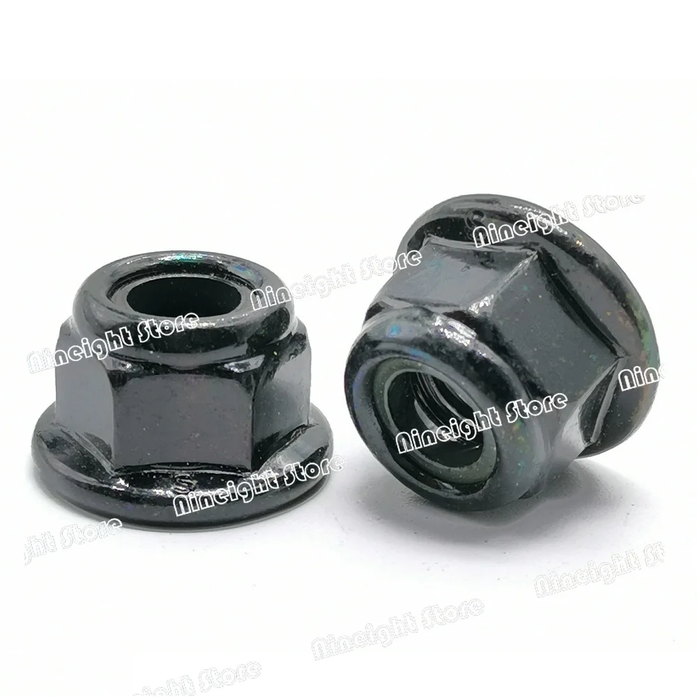 1-20X M3 M4 M5 M6 M8 M10 M12 Black Carbon 304 A2-70 Stainless Steel Hex Flange Nylon Insert Lock Nut Self-locking Nylock Locknut