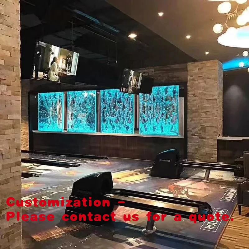 

Декоративная стена из пузырьков с RGB-экранами, меняющими цвет, и перегородками для помещений, изготовленная на заказ.