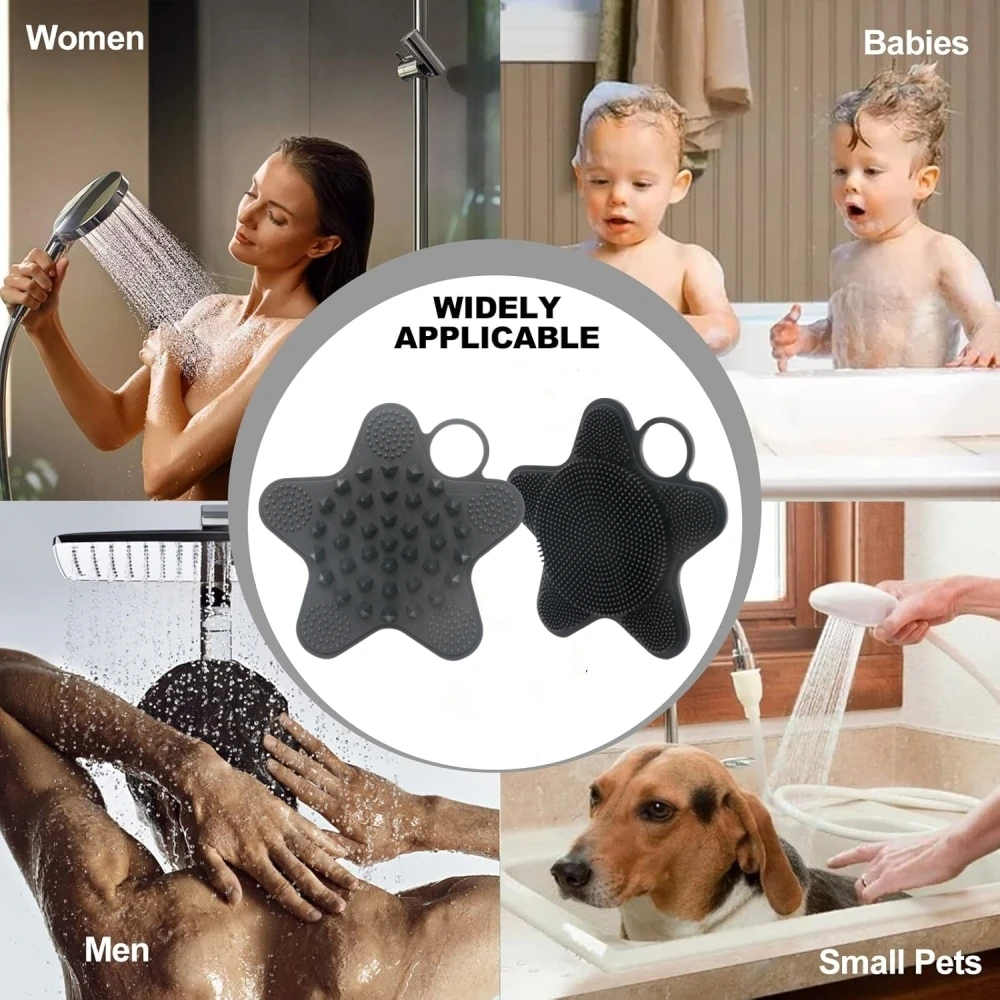 Antimicrobiële siliconenborstel Diepe reiniging Exfoliërende body scrubber Zachte huid Schoon gereedschap Bad Douche/wasmassagekam