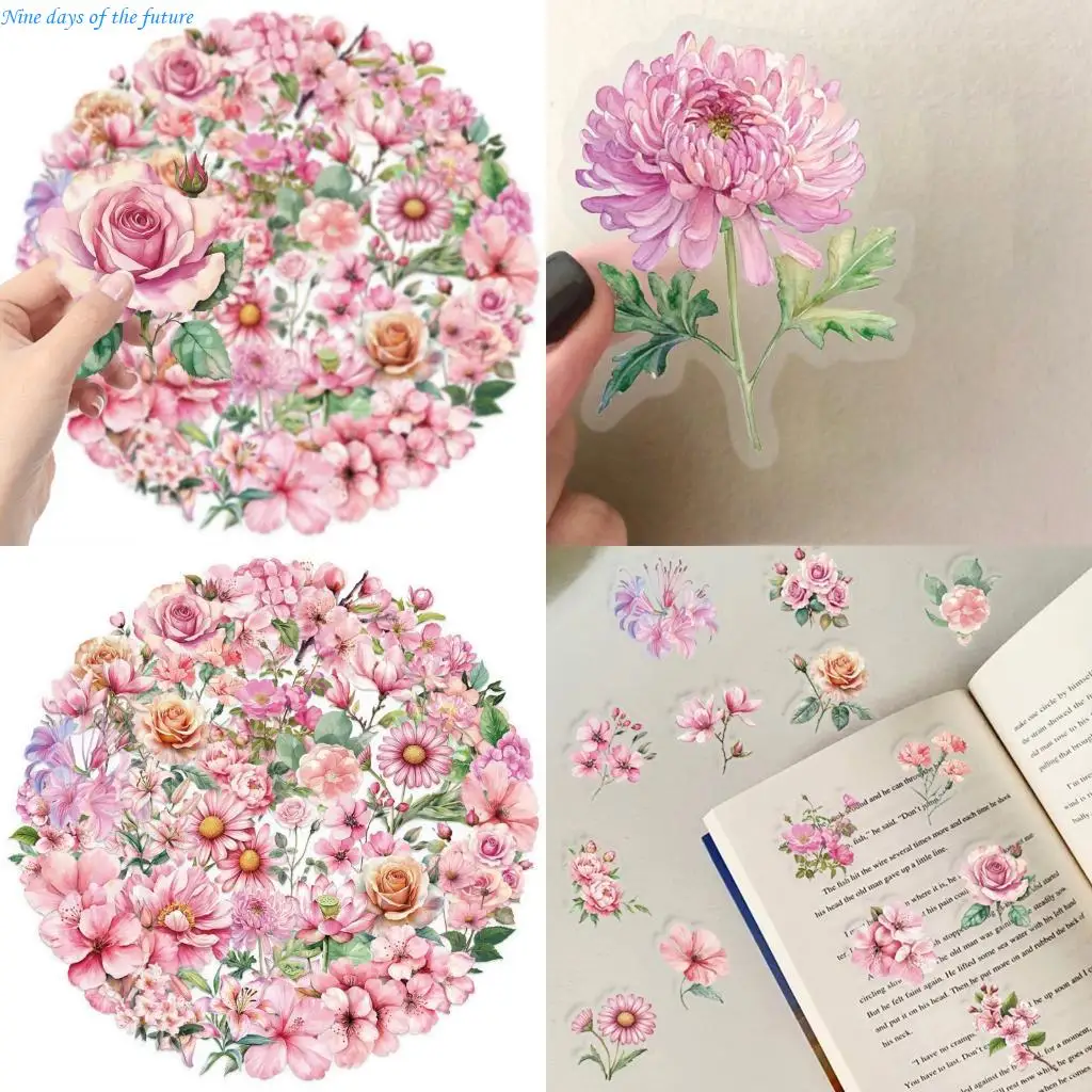 

50 листов Цветочная наклейка ноутбука наклейка на декоративная наклейка декоративной наклейки для ведения журнала бутылки с E65A