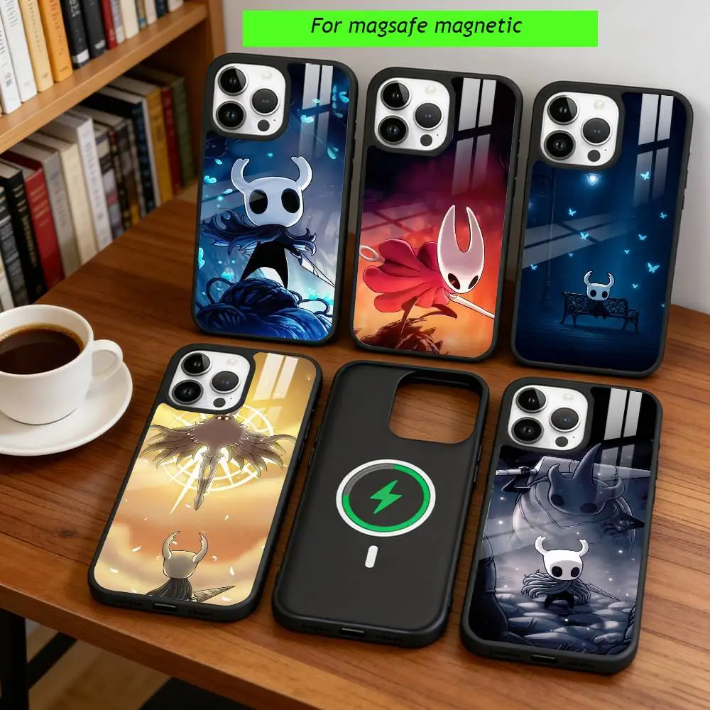 

Game H-Hollow K-Knight Phone Case For iPhone17,16,15,14,13,12,11 Plus,Pro Magnetic For Magsafe Wireless Charging