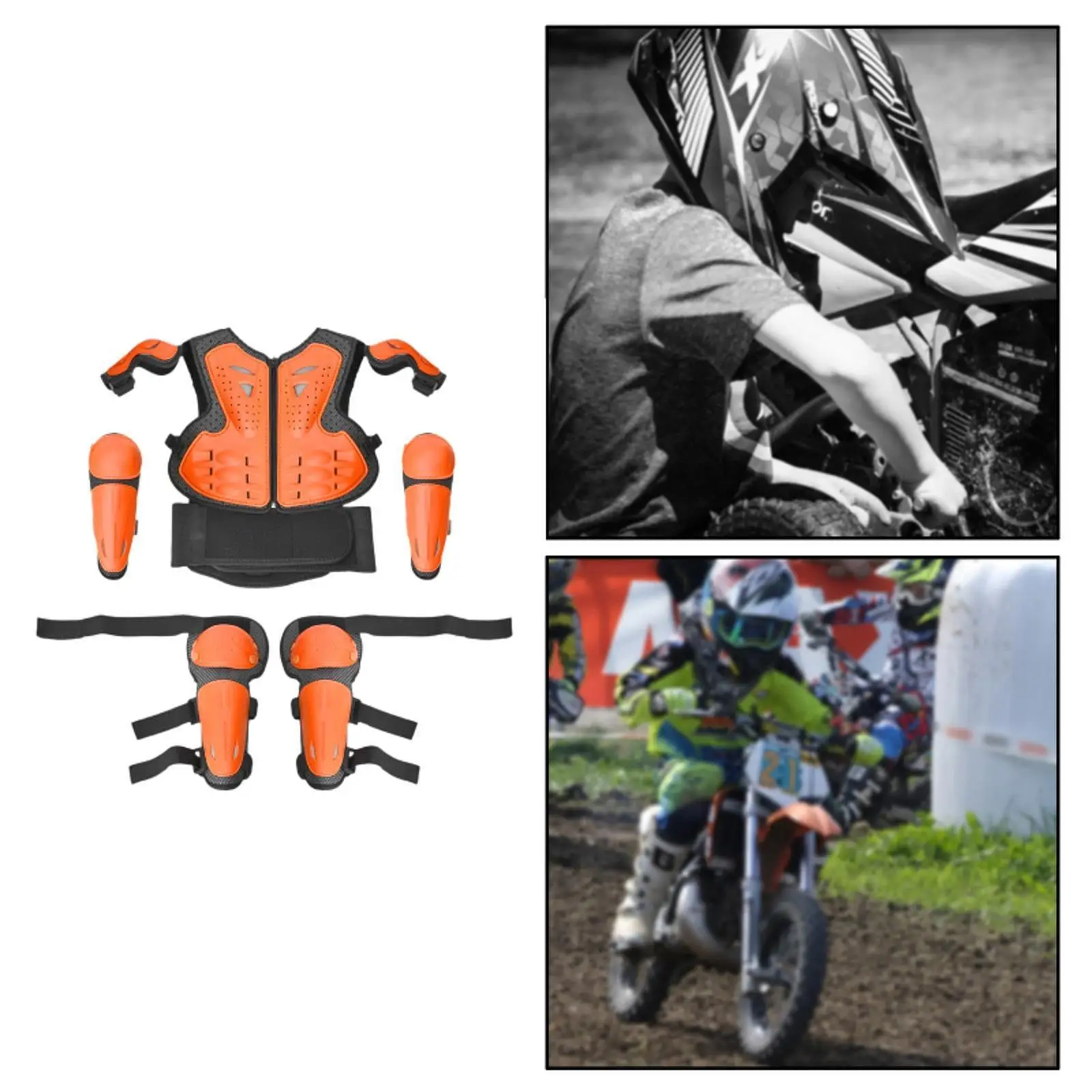 Kids Motorcycle Motocross Gear Set Armour Vest Chest Spine Back Protector for Riding Skiing Cycling Motocross Skating view 5