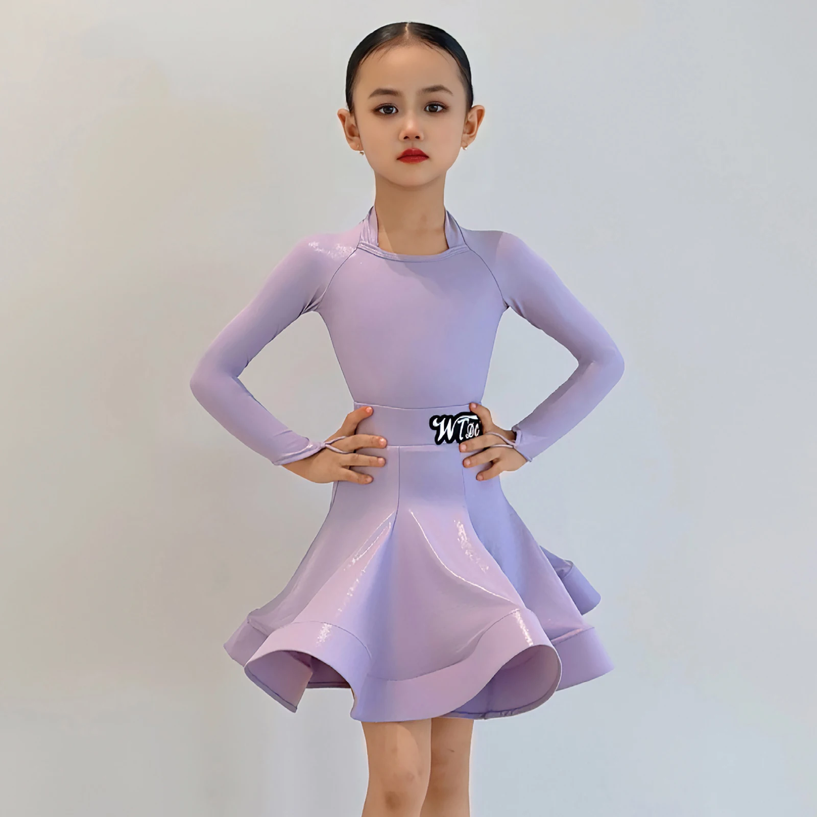 

Fashion Girls Long Sleeves Latin Dance Competition Costume Children'S Samba Ballroom Dance Dress Kids Dancing Wear SL13348