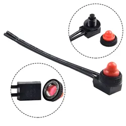On-Off Switch Push Button Switch Red/black Rubber Cover Sturdy Waterproof With Leads Wire 12V 250V 3A Bakelite Base KP107