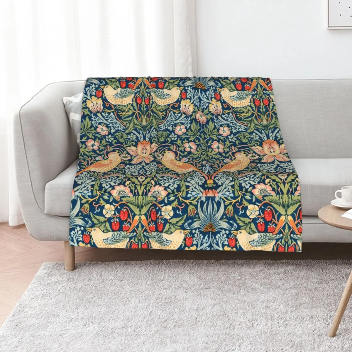 The strawberry thieves pattern Throw Blanket christmas decoration sofa bed funny gift Plaid Soft Beds Tourist Blankets
