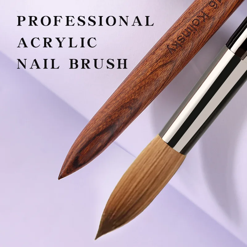 1PC ネイルアクリルブラシ コリンスキーセーブルアクリルブラシ UV ジェル彫刻ペンブラシ液体粉末 DIY ネイル描画