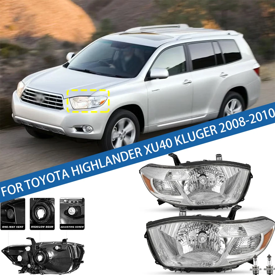 

For Toyota Highlander XU40 Kluger 2008 2009 2010 Front Bumper Head Light Headlamp Driving Headlight Turn Signal Light