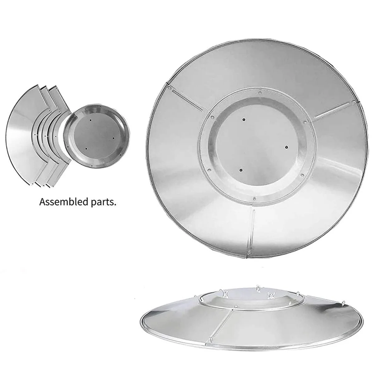 파티오 히터 리플렉터 실드, 프로판 야외 히터 교체, 파트 탑 돔, 3 홀 마운트, 33 인치 직경 원형