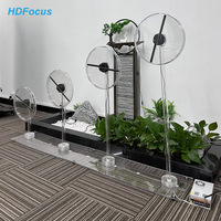 Floor Standing Matrix Style 3 D Holographic Fan Led 32cm Hologram Device With Acrylic Bracket Advertising Hologram Projector 3d