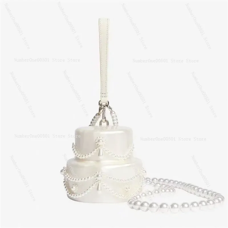 

Vintage Pearl Embellished Clutch Bag Cake Design Evening Party Purse Photo Prop