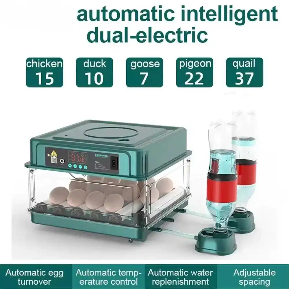 6/12/24-Egg Automatic Incubator with Drawer Design – Digital Hatcher with Auto Turning for Chicken, Duck, Goose