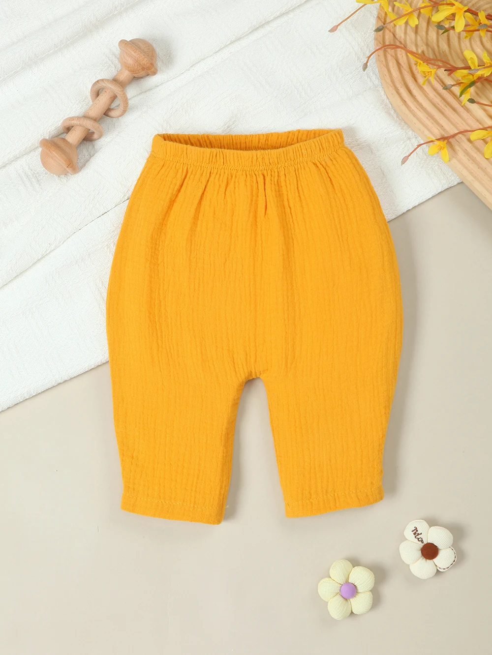 

1 Pcs Soft Cotton Pants for Baby Boys Girls, Spring Summer Newborn Trousers, Loose Comfortable Infant Leggings(Orange)