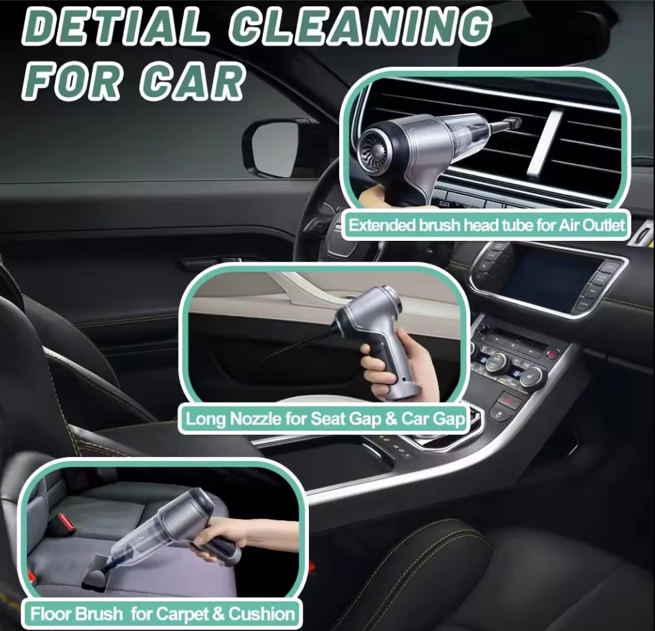 Two Versions Multi-Function 6000PA/10000PA Cyclone Car Vacuum Cleaner 2 in 1 Function Air Vacuum and Air Blow Cleaner view 4