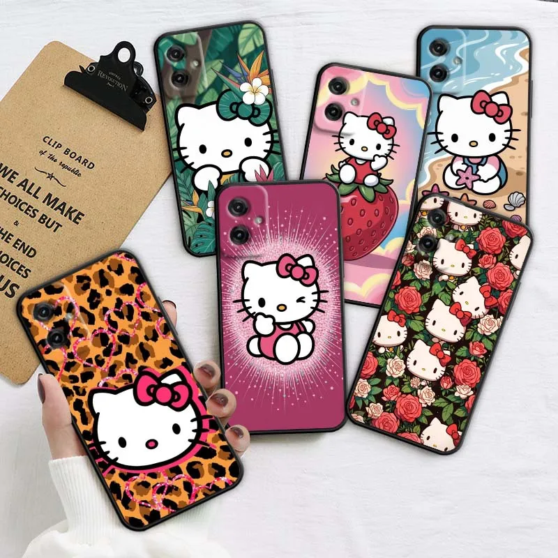 

Sanrio Hello Kitty Art Cartoon For Motorola G85 Edge 50 G24 G35 G14 G04 40 G72 G34 G31 G Stylus G54 G13 G32 5G Black Phone Case