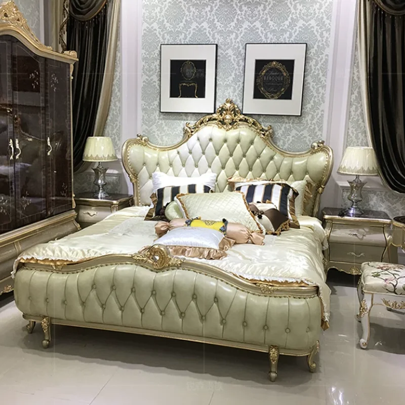 Double Bedside Table Bed Elegant Nordic Designs Modern Style Queen Bed Loft Frame 180X200 Cm Adults Letto Matrimoniale Furniture