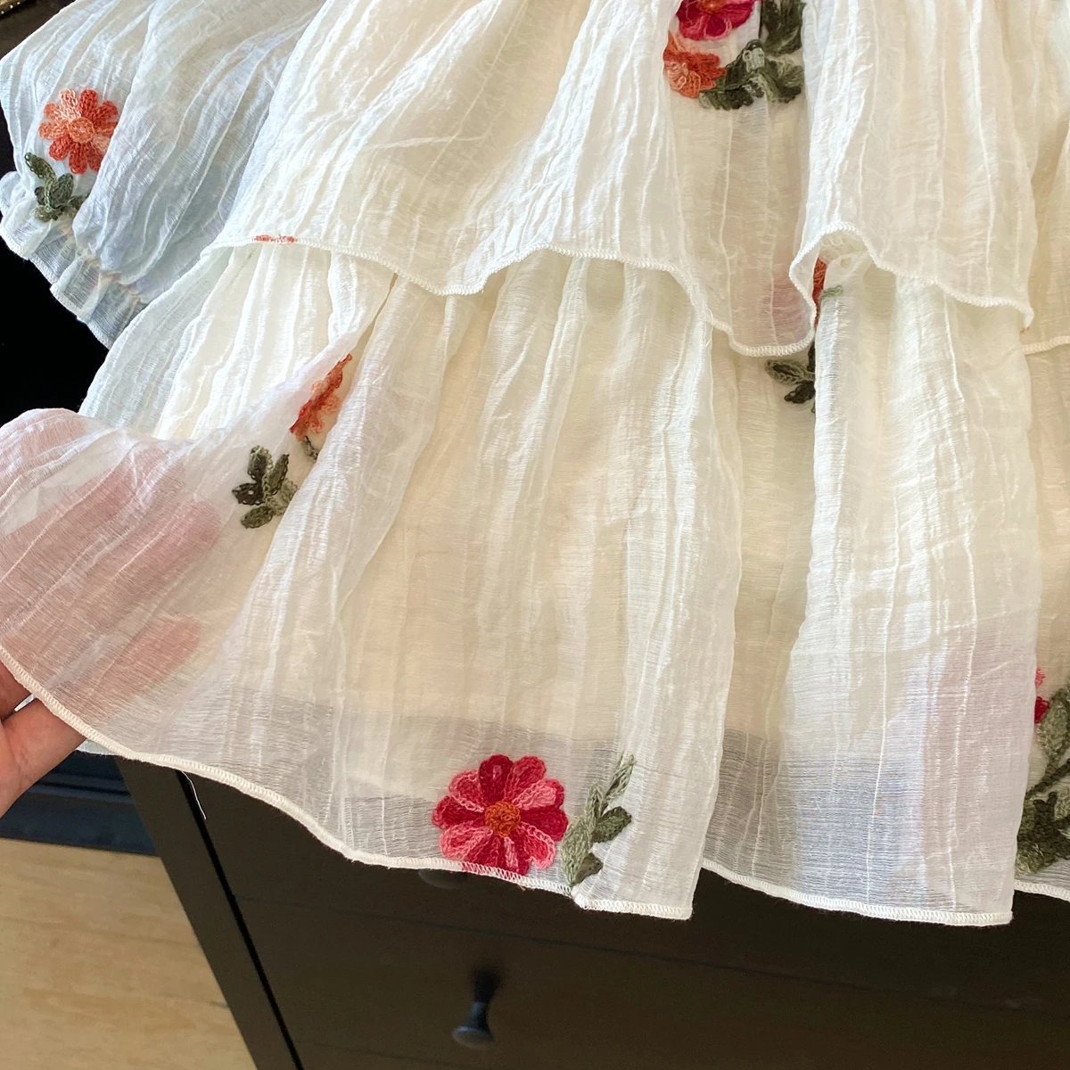 Humor Bear Mädchen Herbstkleid, Märchenhaftes Langarm-Tüllkleid mit Stickerei, Prinzessinnenkleid für Kinder, Modische Kinderkleidung – Detail 6